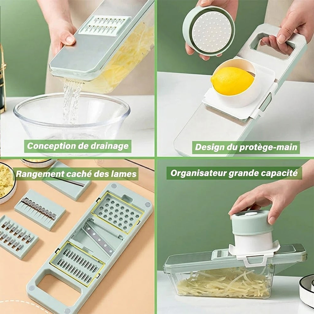 BosÉpure Mandoline Multifonction 6-en-1 Coupe-Légumes Professionnel