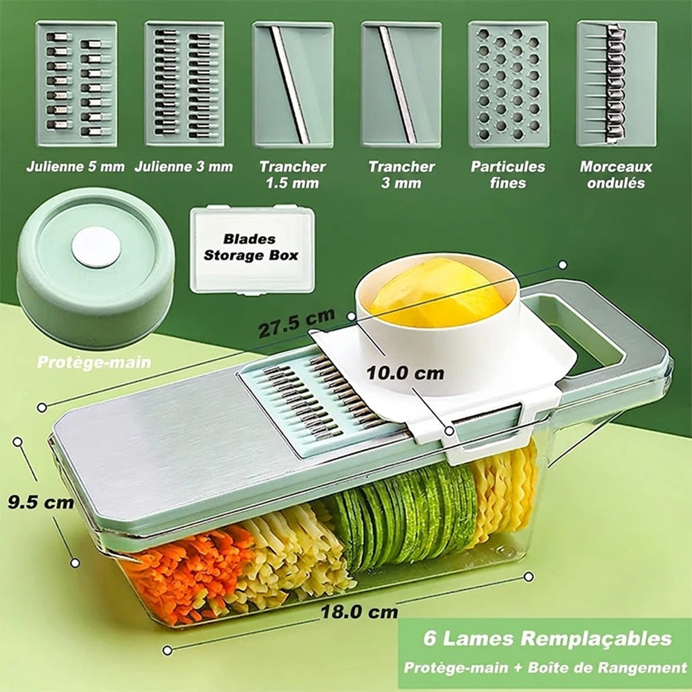 BosÉpure Mandoline Multifonction 6-en-1 Coupe-Légumes Professionnel