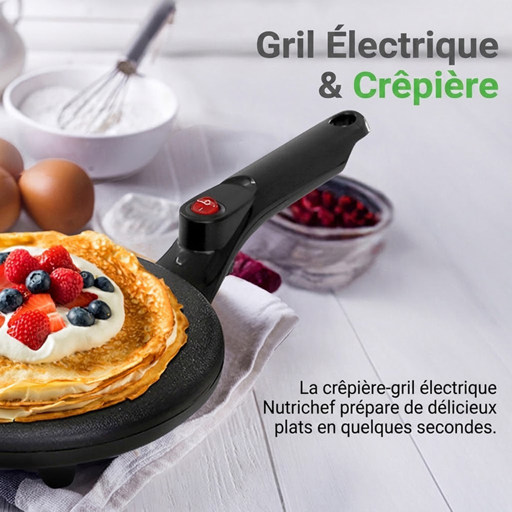 Crêpière CrepiLik 800W Antiadhésive Chauffe Rapide