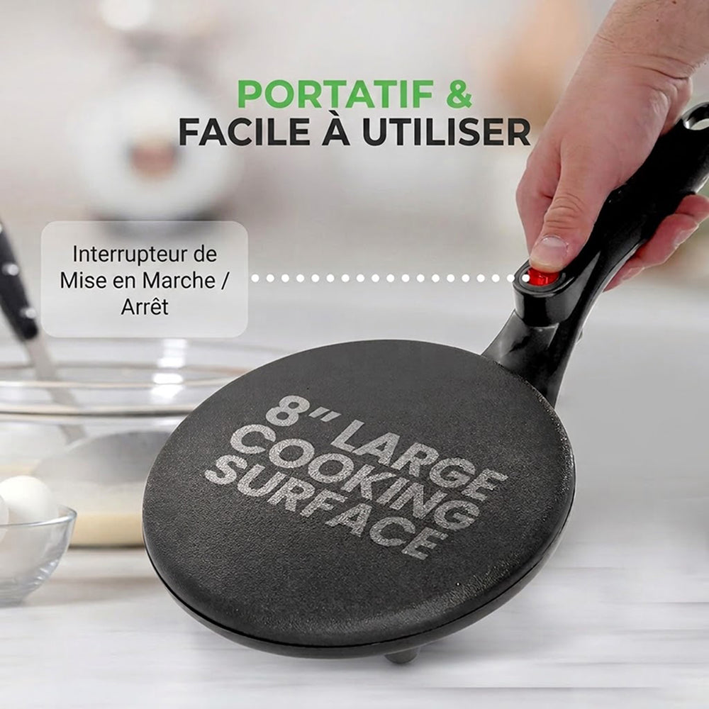 Crêpière CrepiLik 800W Antiadhésive Chauffe Rapide