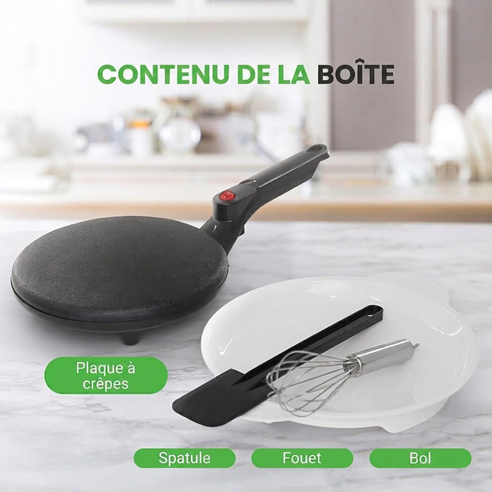 Crêpière CrepiLik 800W Antiadhésive Chauffe Rapide