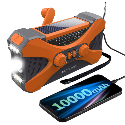 Radio de Survie Solaire Dynamo Portable AM/FM avec Lampe de Poche LED et Alarme SOS