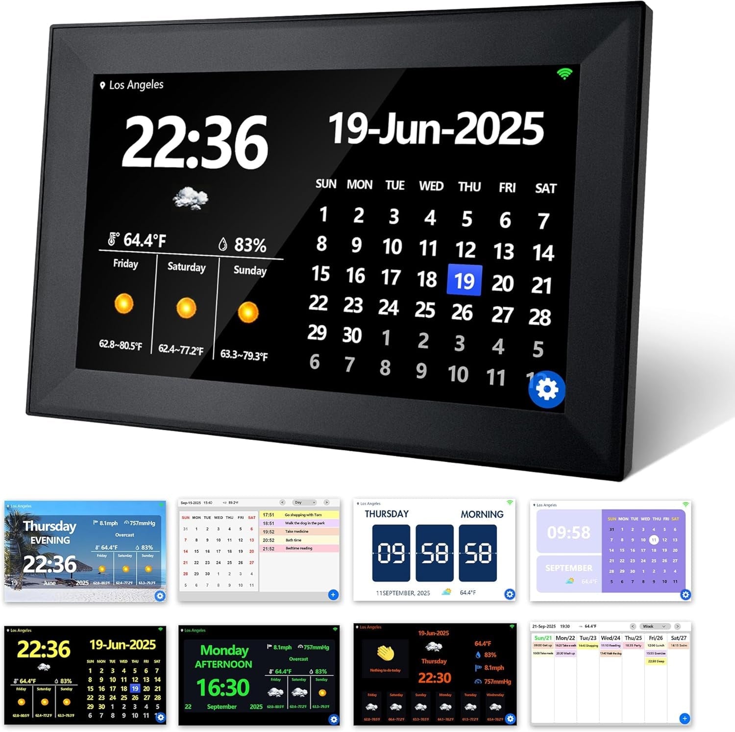 DageCres Horloge Calendrier Tactile WiFi 10.1 Pouces