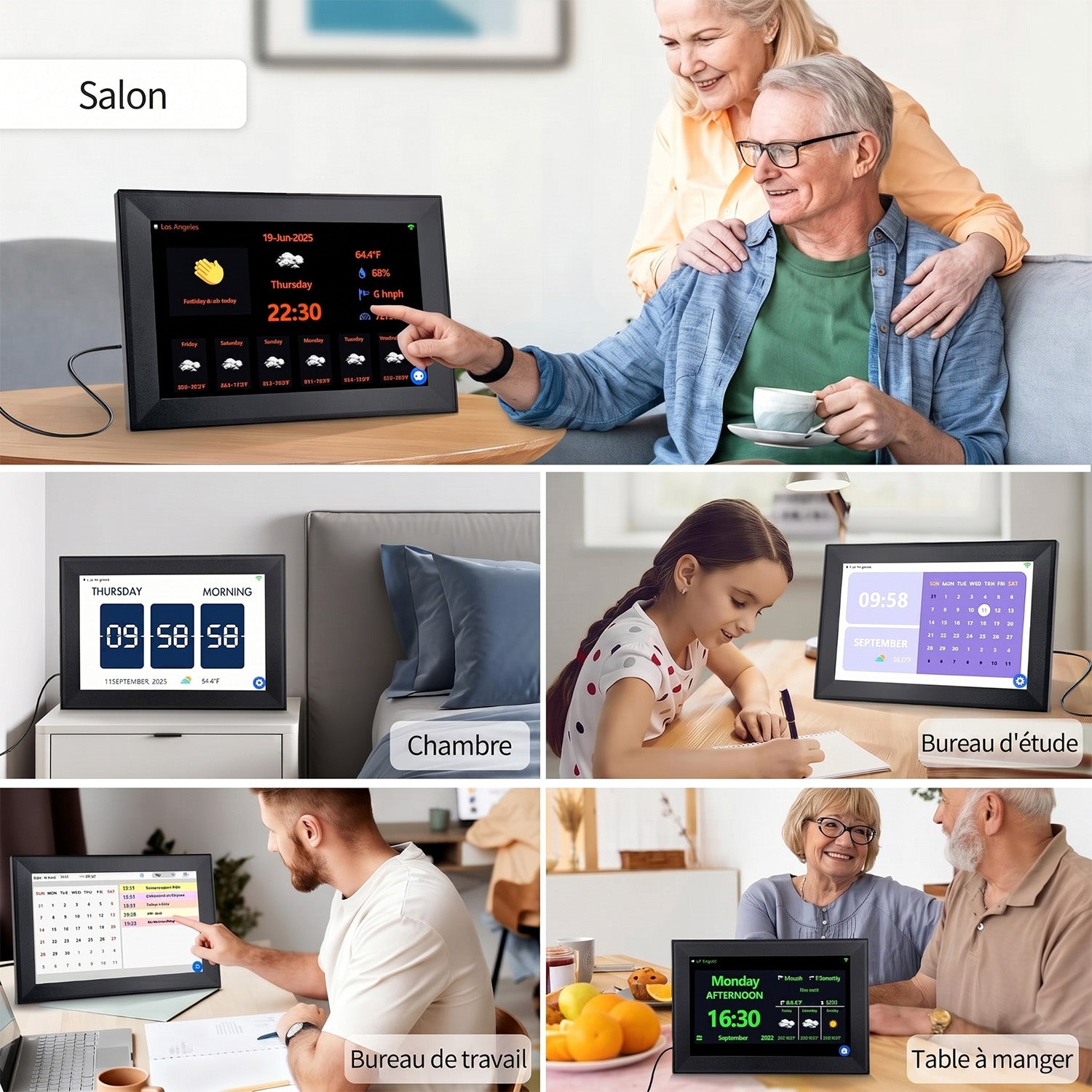 DageCres Horloge Calendrier Tactile WiFi 10.1 Pouces