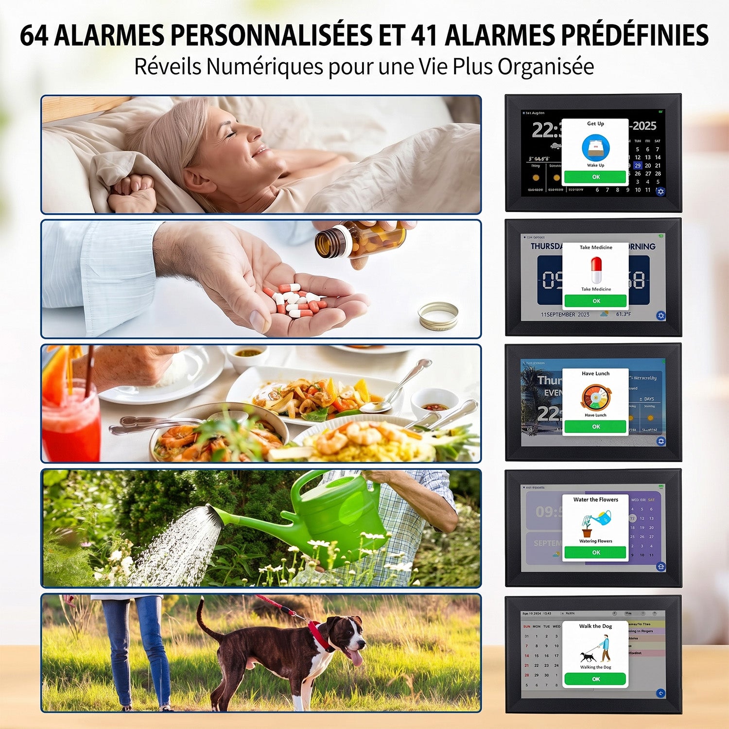 DageCres Horloge Calendrier Tactile WiFi 10.1 Pouces