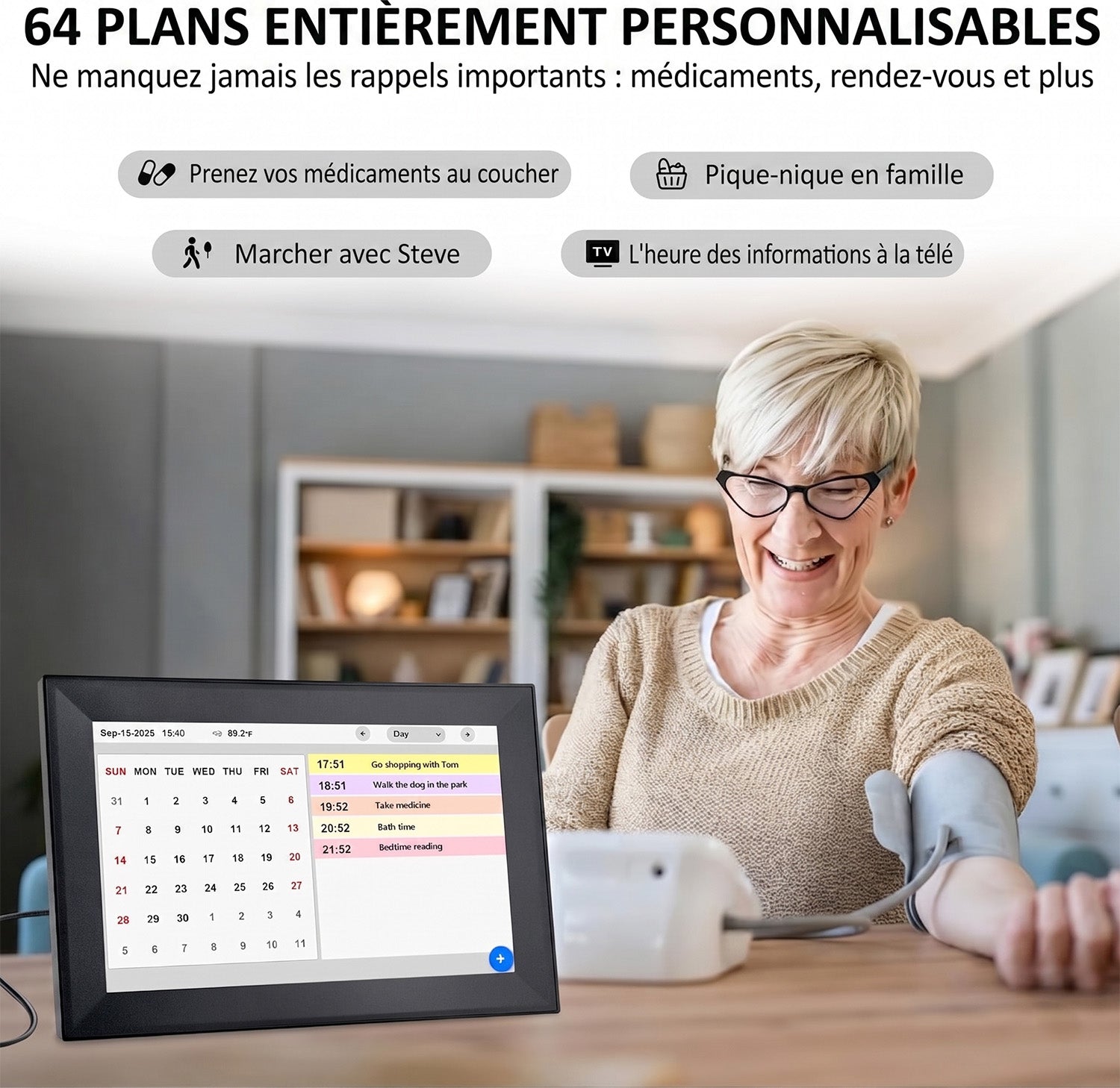 DageCres Horloge Calendrier Tactile WiFi 10.1 Pouces