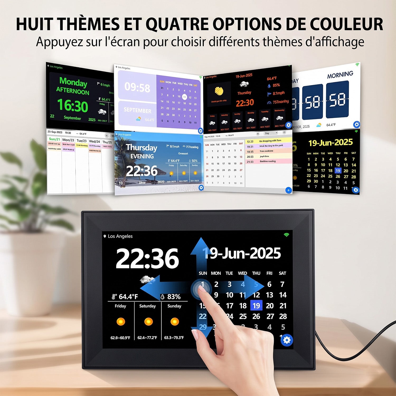 DageCres Horloge Calendrier Tactile WiFi 10.1 Pouces
