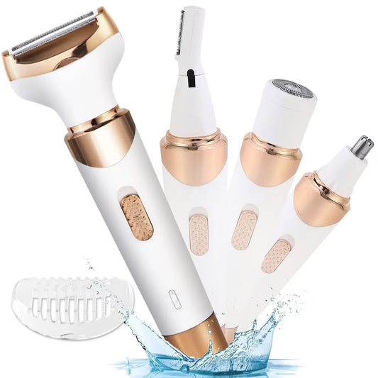 ElixMise Rasoir Intime Femme Électrique Étanche 4-en-1
