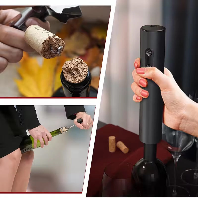Tire-Bouchon Électrique 25W Coffret Vin 4 en 1 Ouvre-Bouteille 35mm ChériOnde