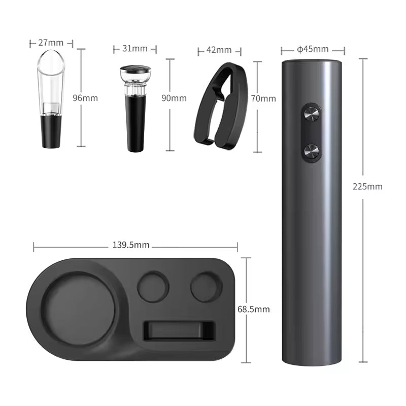 Tire-Bouchon Électrique 25W Coffret Vin 4 en 1 Ouvre-Bouteille 35mm ChériOnde