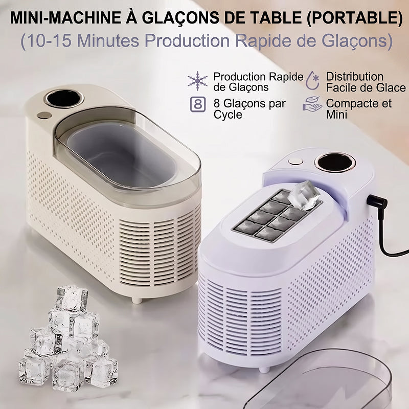 Machine à Glaçons 12V 220V Portable Rapide pour Camping-Car Voiture FauClarté