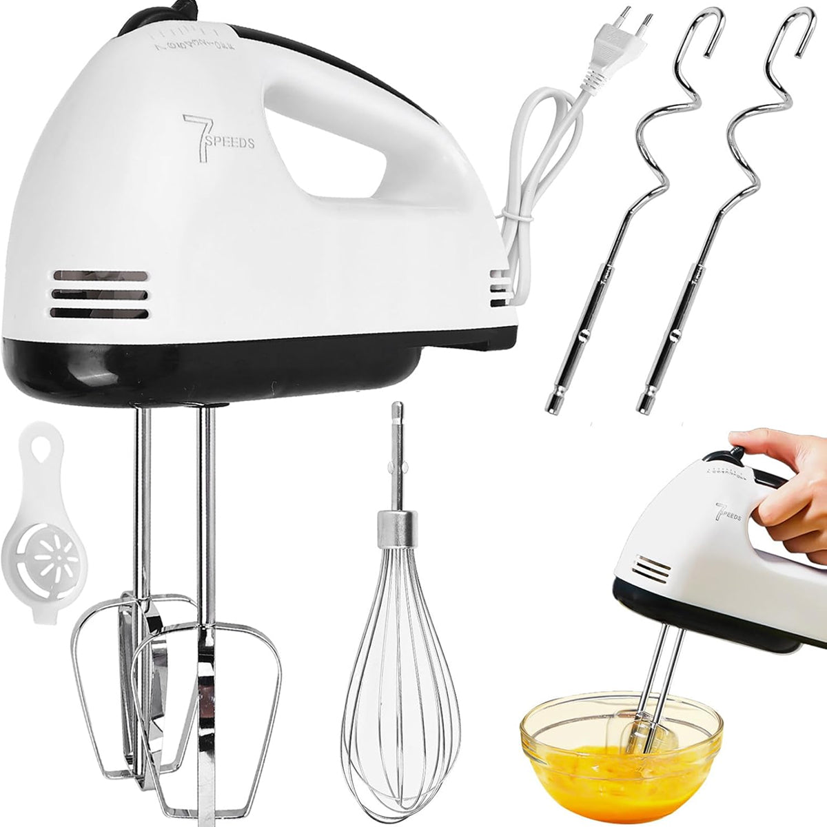 Batteur Électrique de Cuisine Portable pour Pâtisserie
