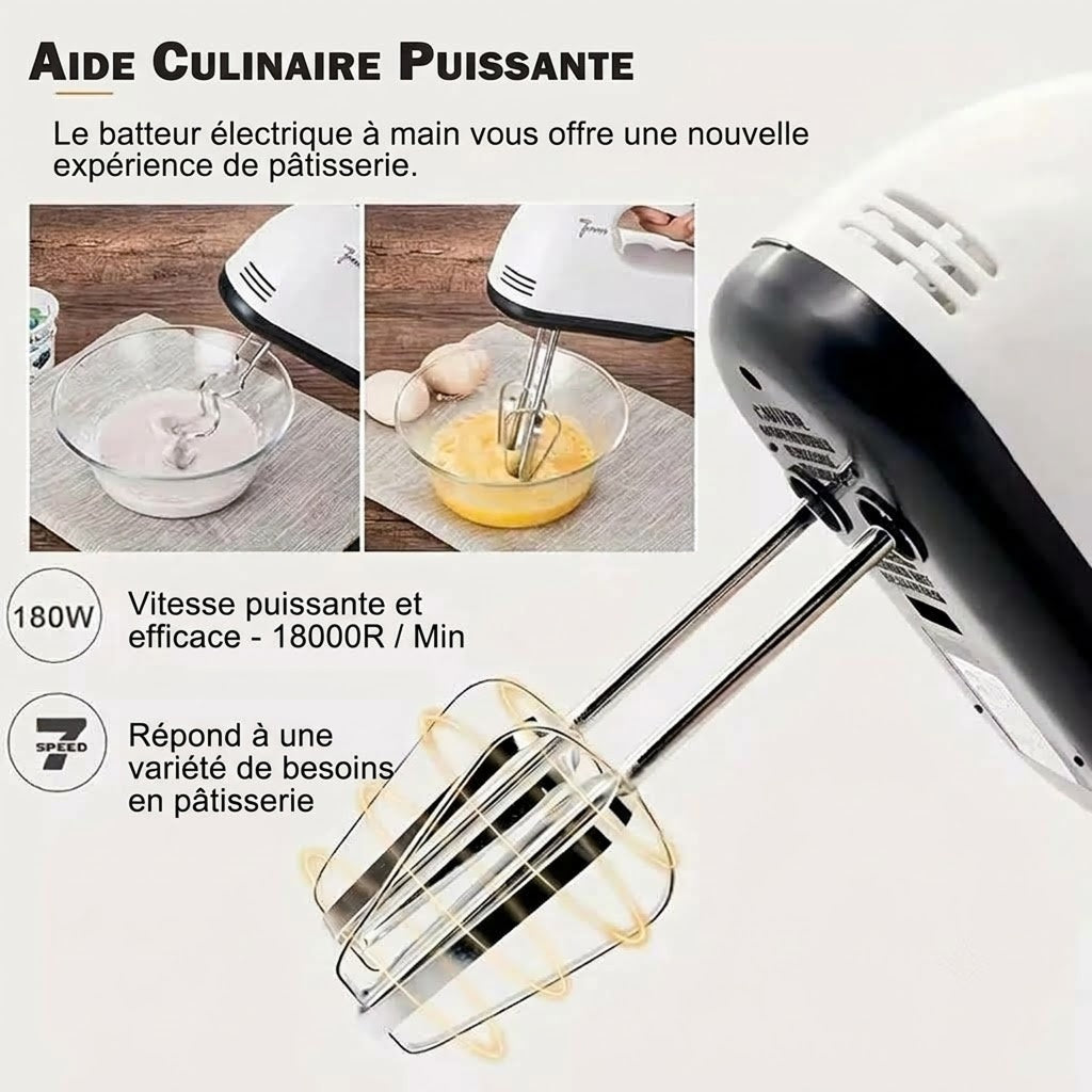 Batteur Électrique de Cuisine Portable pour Pâtisserie