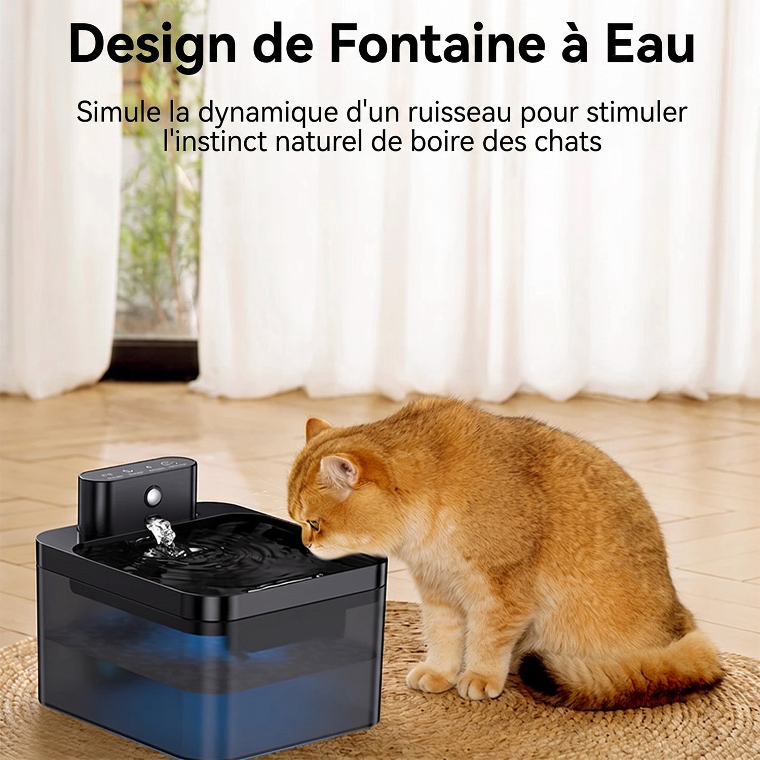 FotivCat Fontaine à Eau Sans Fil Pour Chat 2.2L Silencieuse