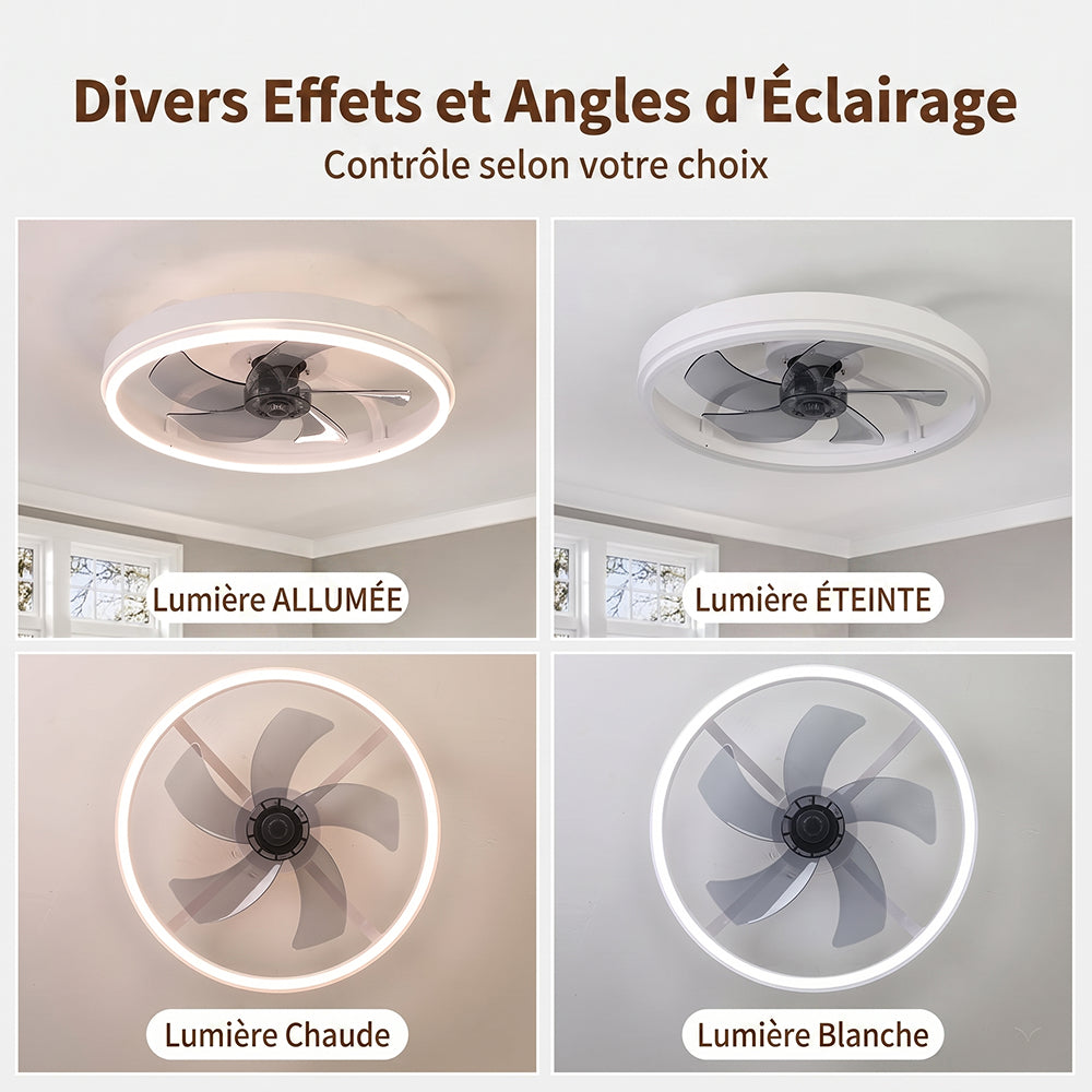 Ventilateur de Plafond Silencieux GaitMorn avec Télécommande et Lumière LED