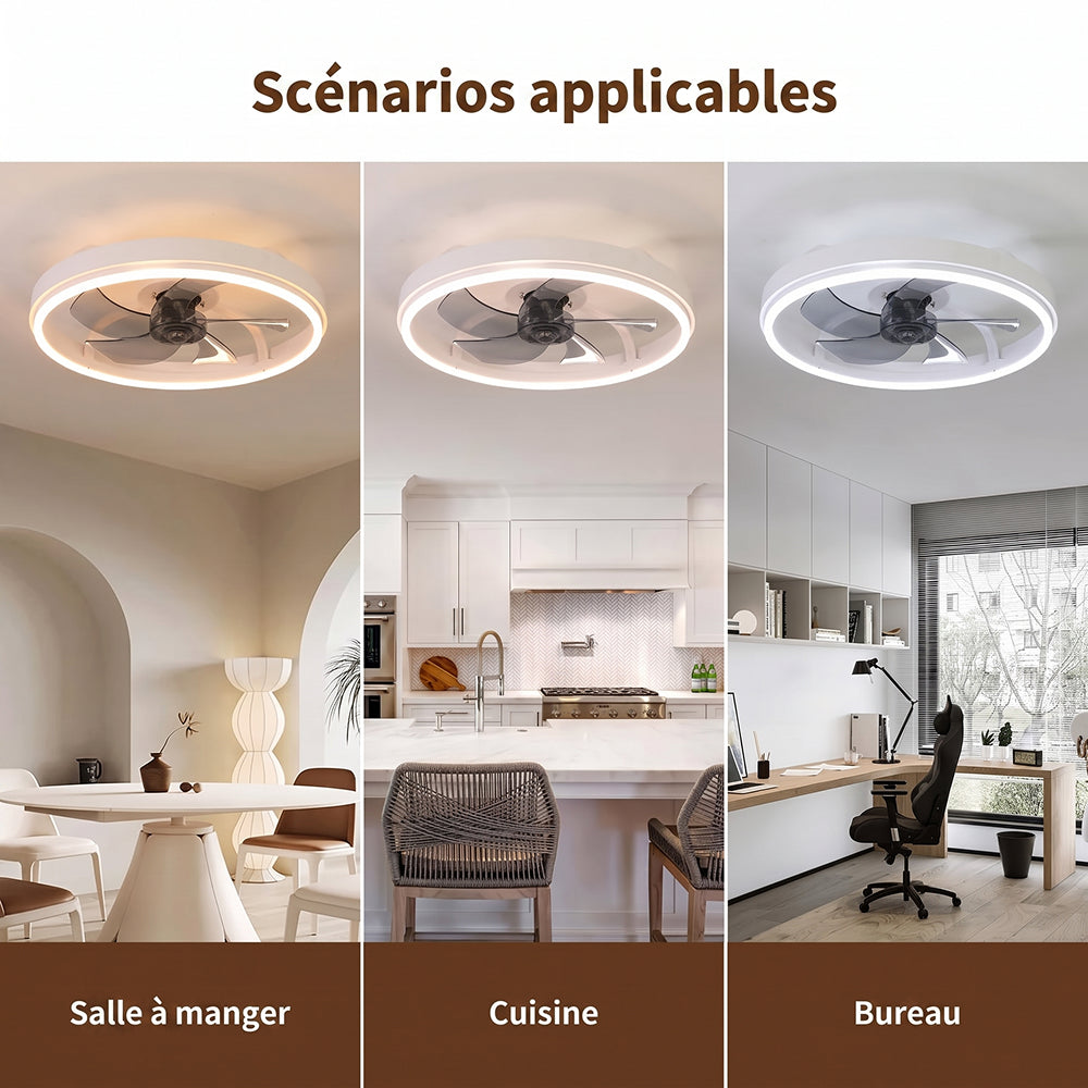 Ventilateur de Plafond Silencieux GaitMorn avec Télécommande et Lumière LED