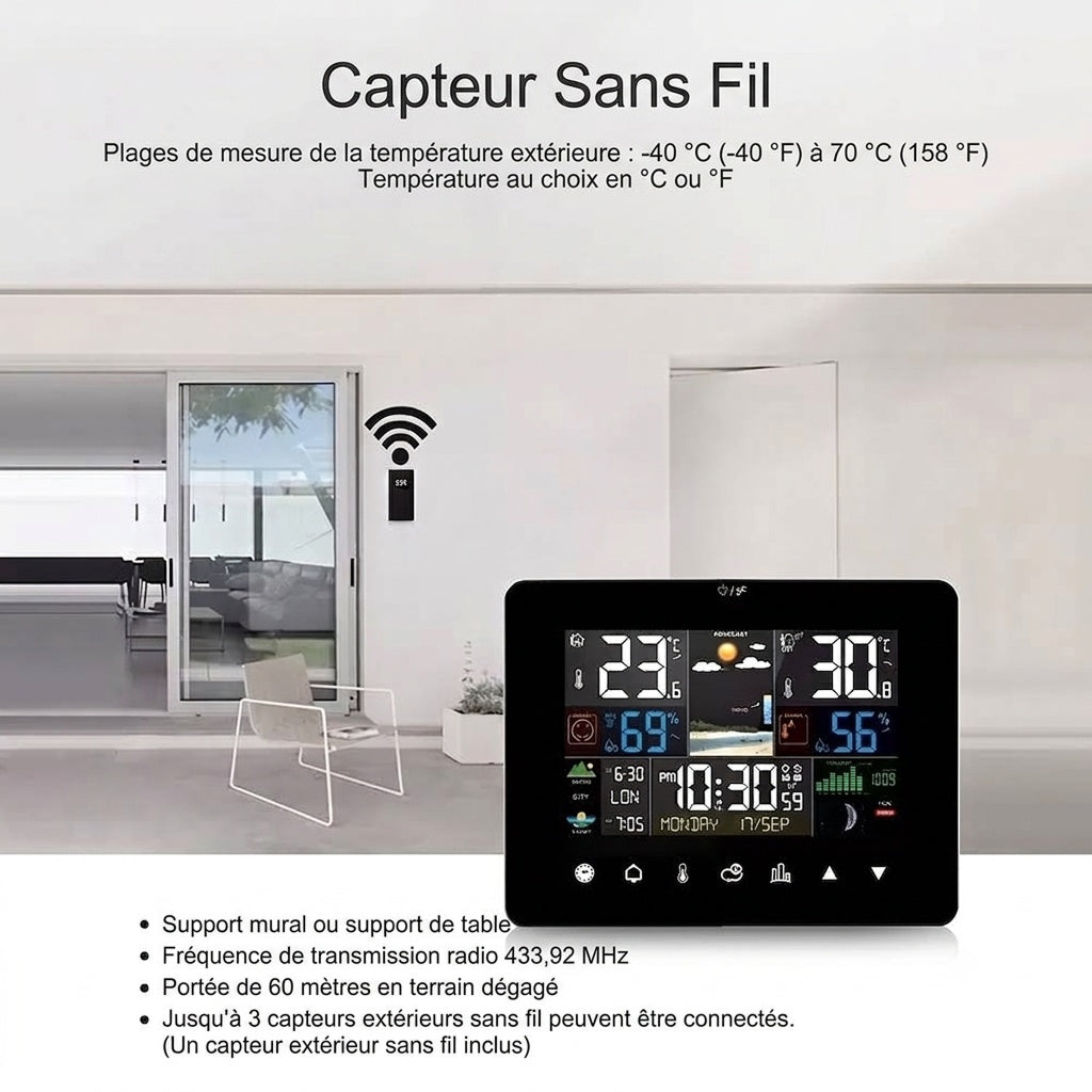 HixThemix Thermomètre Intérieur Extérieur Sans Fil