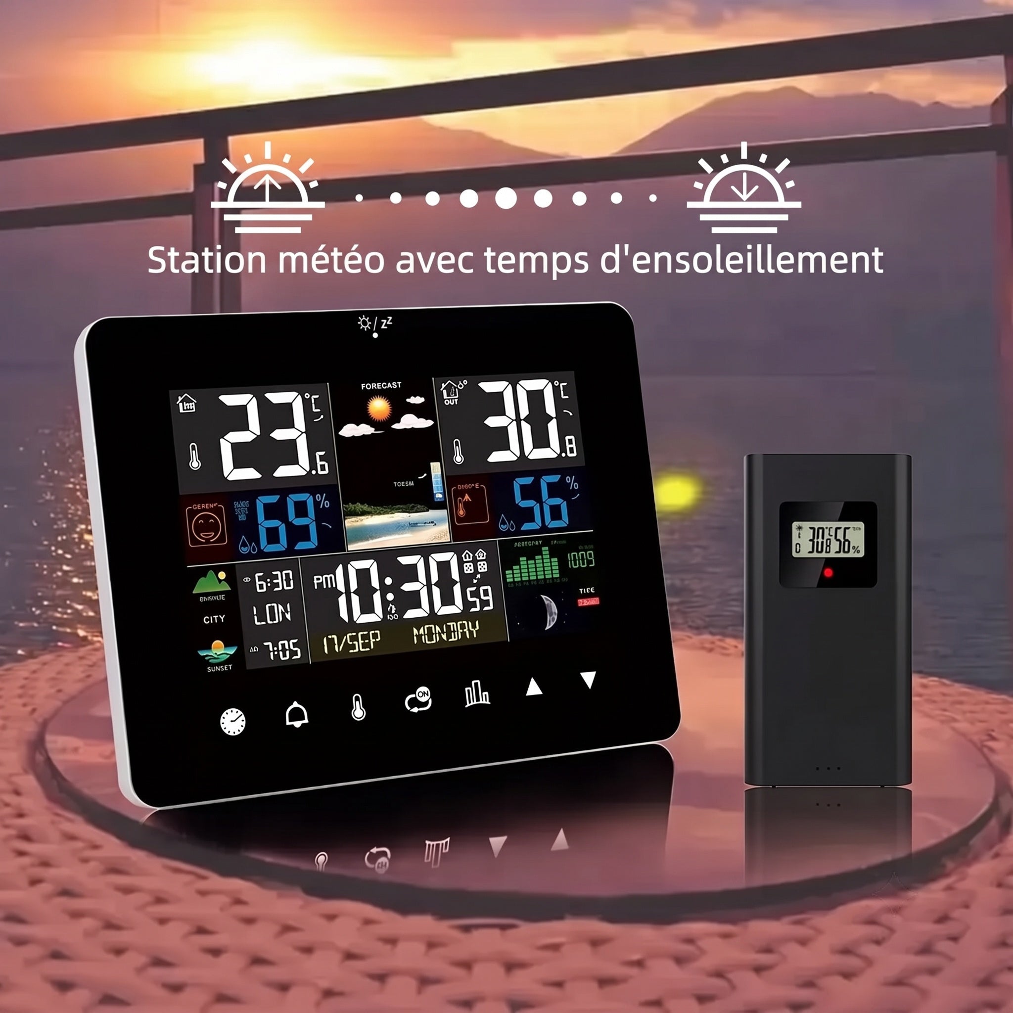 HixThemix Thermomètre Intérieur Extérieur Sans Fil