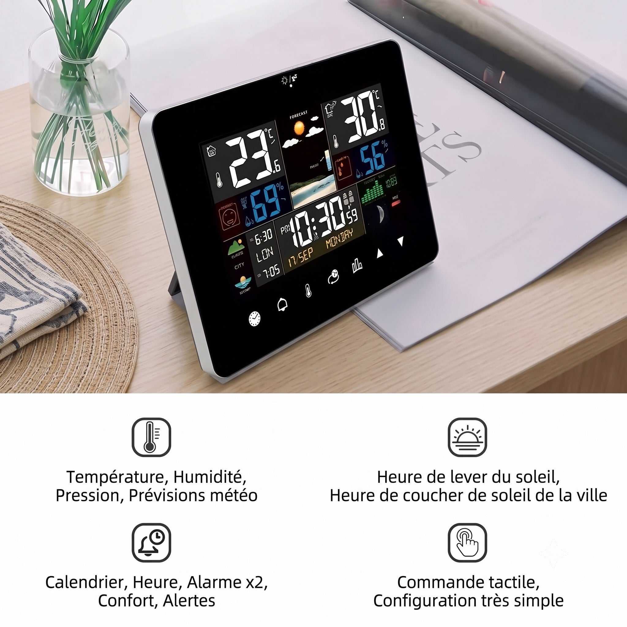 HixThemix Thermomètre Intérieur Extérieur Sans Fil