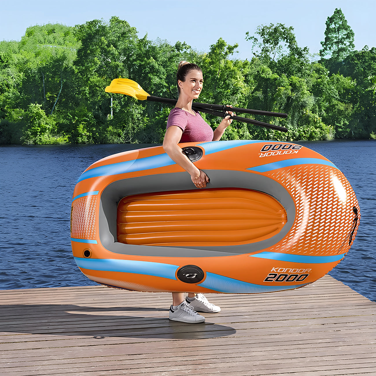 Kayak Gonflable KayixMax - Bateau Portable et Robuste pour Sport Aquatique