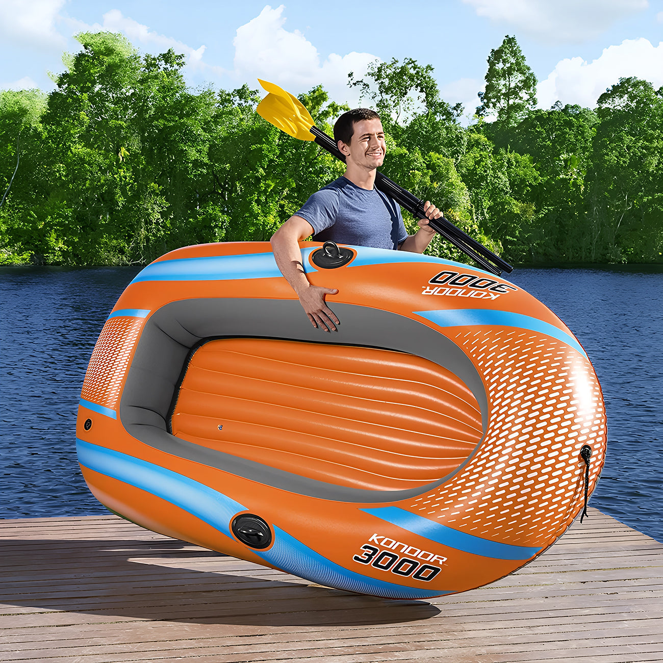Kayak Gonflable KayixMax - Bateau Portable et Robuste pour Sport Aquatique