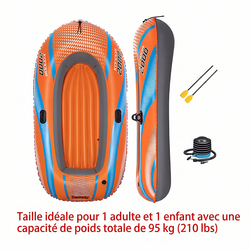 Kayak Gonflable KayixMax - Bateau Portable et Robuste pour Sport Aquatique