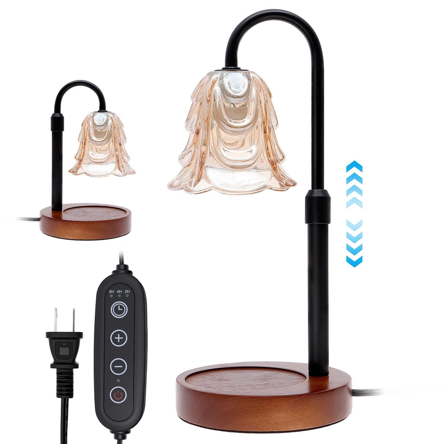 LighCodi Lampe Chauffe Bougie Florale Réglable avec Minuterie