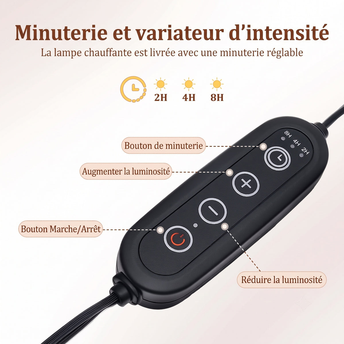 LighCodi Lampe Chauffe Bougie Florale Réglable avec Minuterie