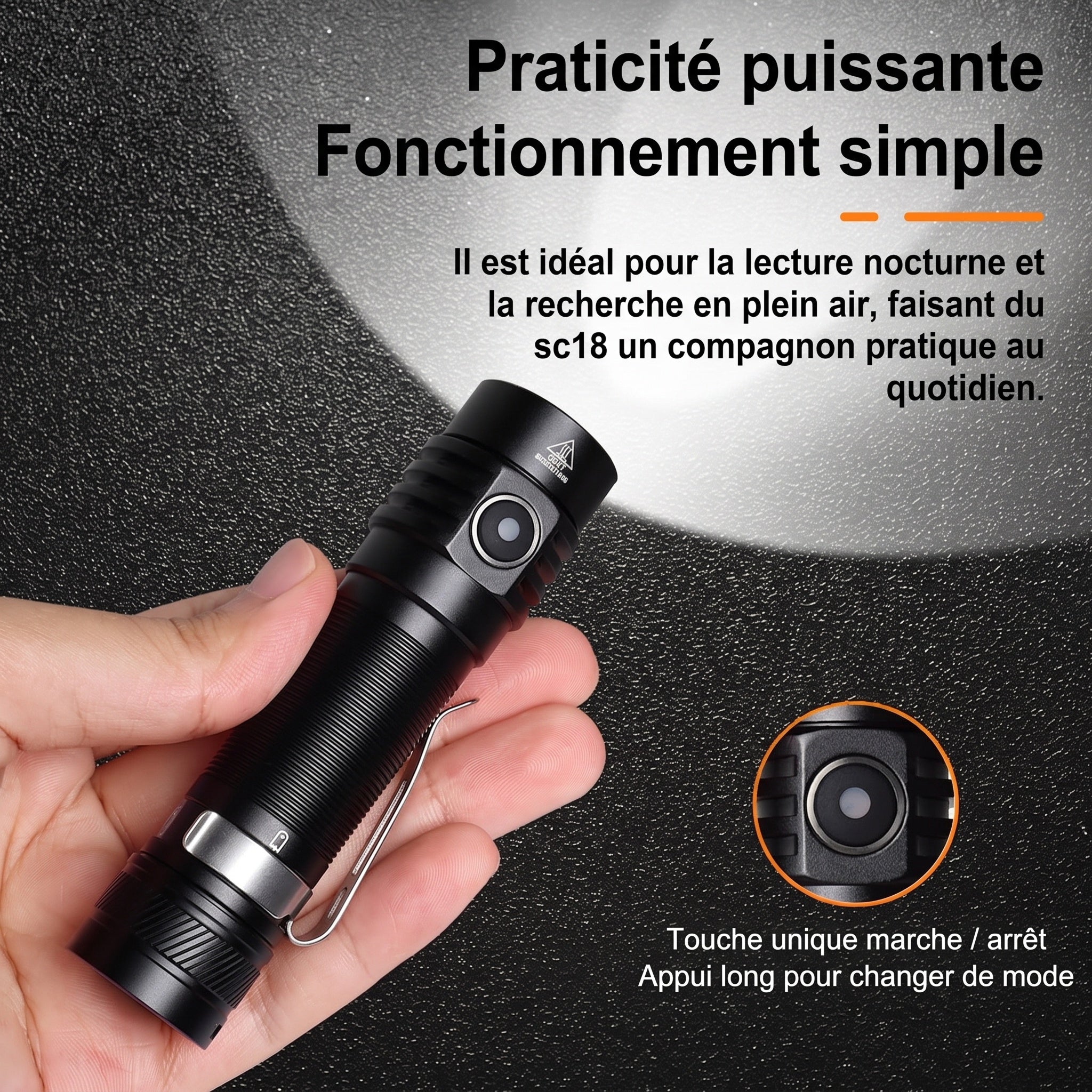 Lampe Torche Rechargeable LumaBemi LED T6 USB-C