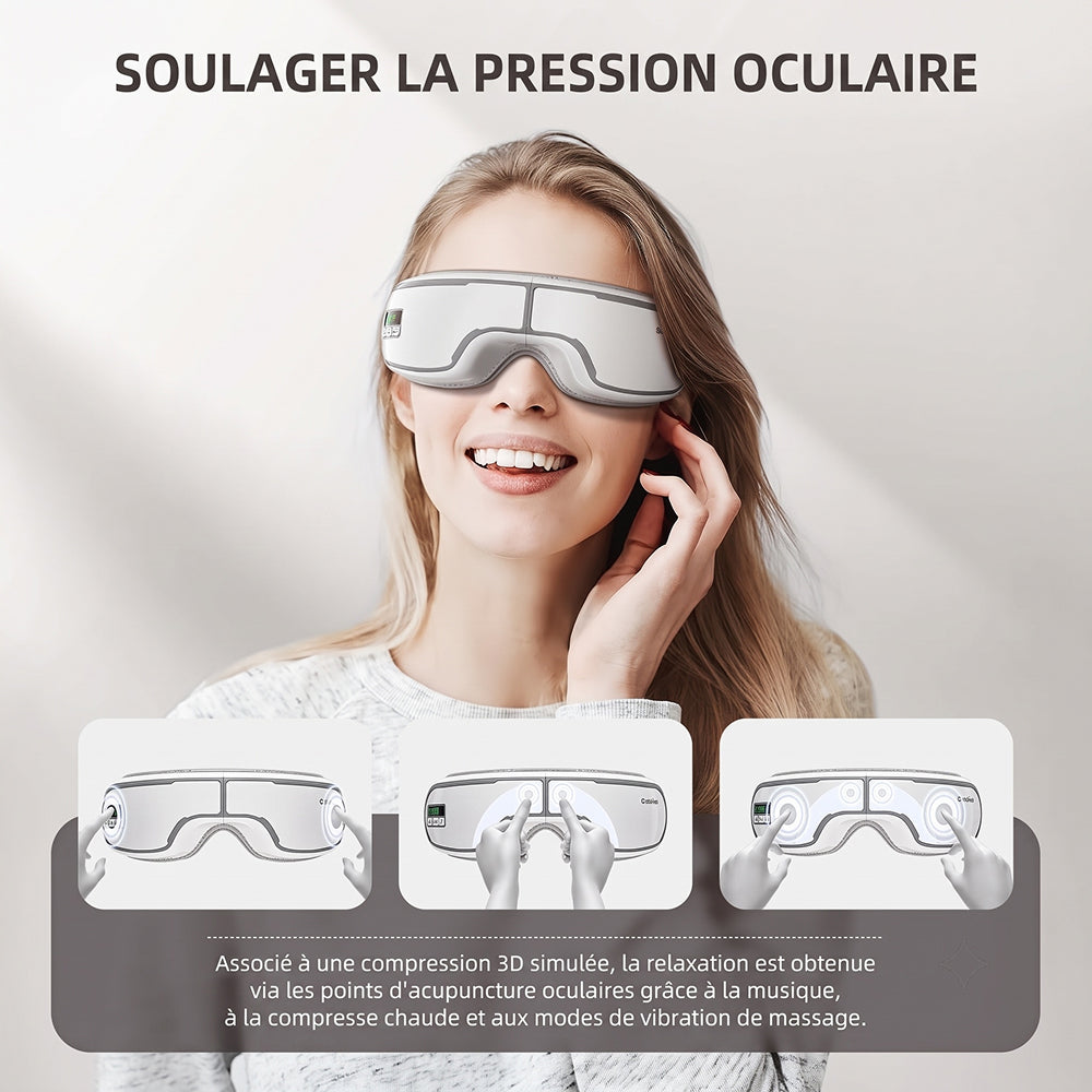 MasaHixiv Masque Yeux Chauffant Massant et Relaxant