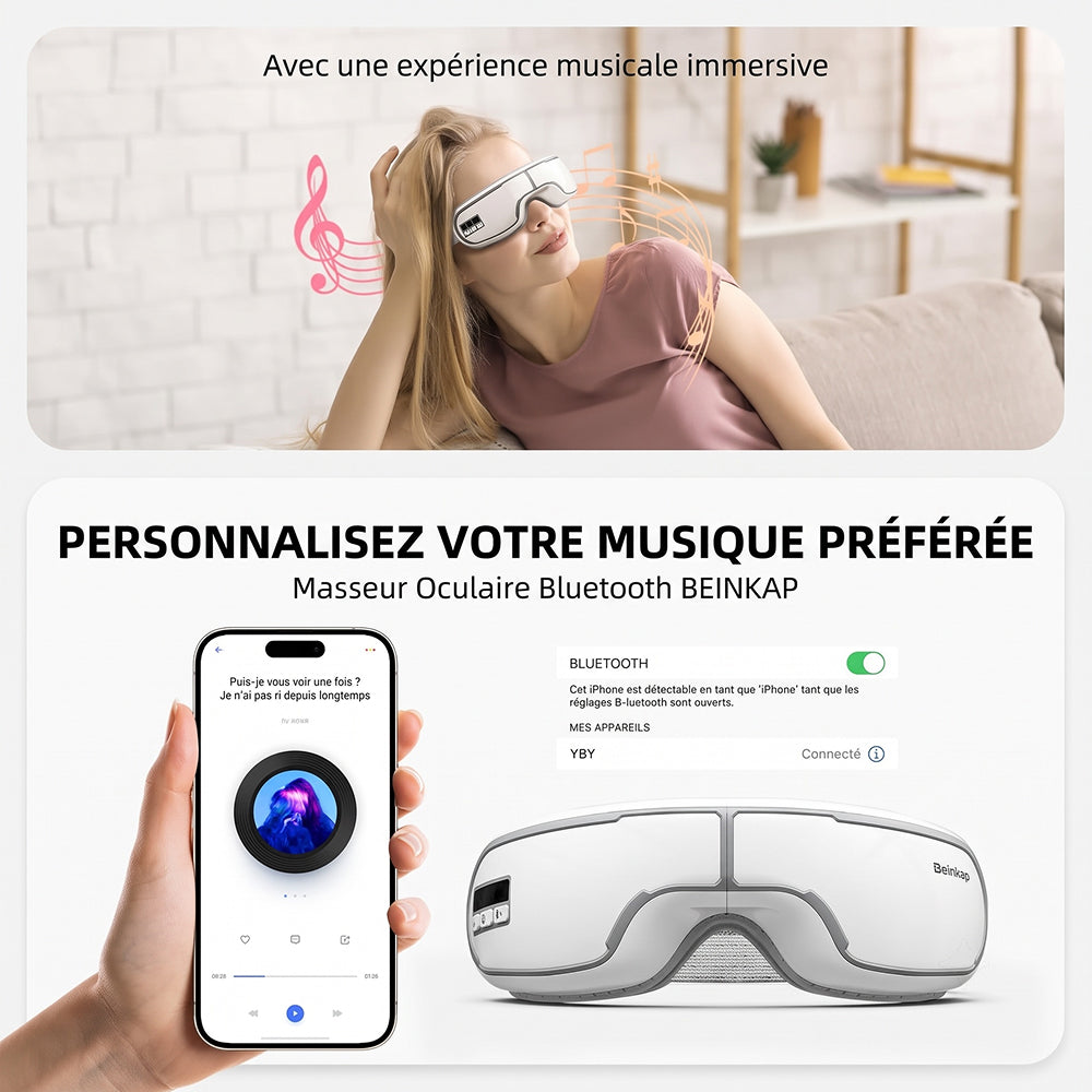 MasaHixiv Masque Yeux Chauffant Massant et Relaxant