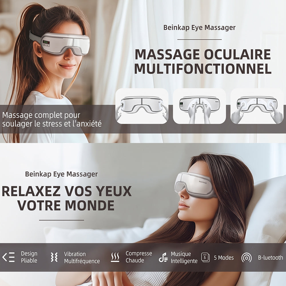 MasaHixiv Masque Yeux Chauffant Massant et Relaxant