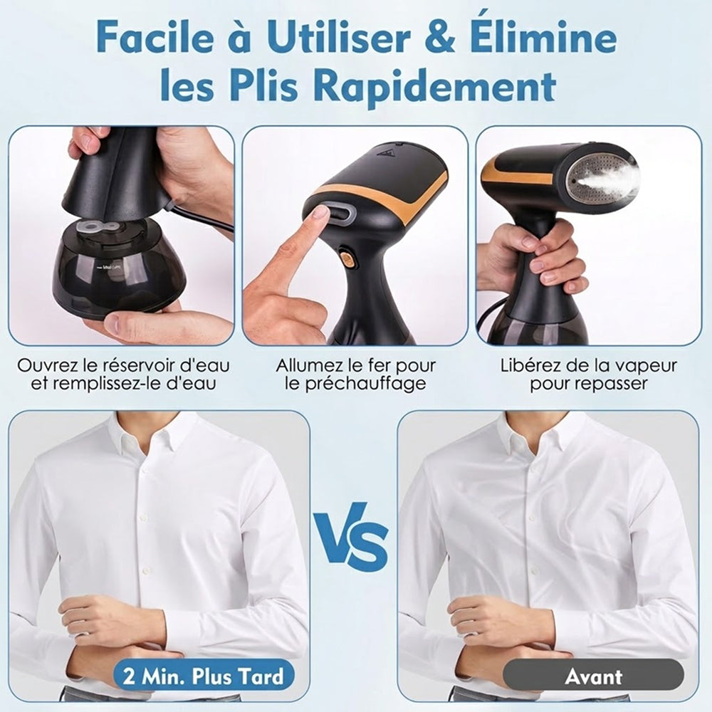 Défroisseur Vapeur Vertical MaxGavic Portable pour Voyage