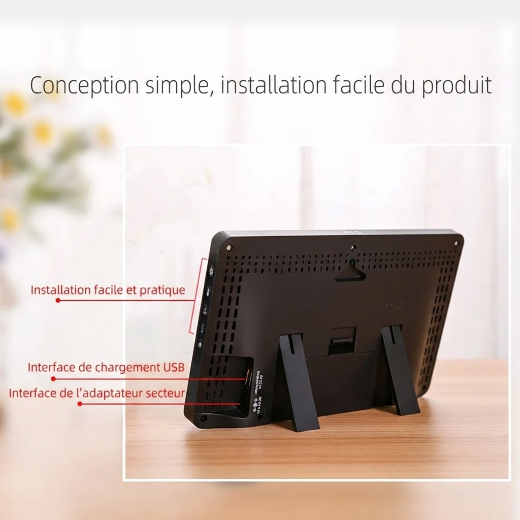 Station Météo Connectée MenaNoxi - Écran LCD Couleur WiFi, Prévisions sur 5 Jours avec Indice UV, Application Mobile et Support Multi-Capteurs