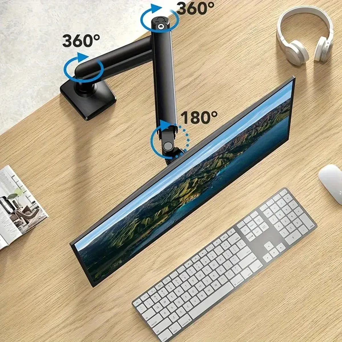 Bras de support d'écran articulé et ergonomique RelleDane