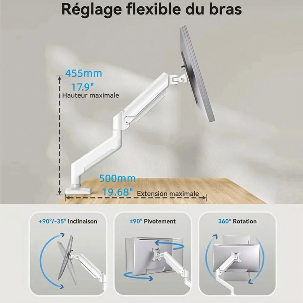 Bras de support d'écran articulé et ergonomique RelleDane