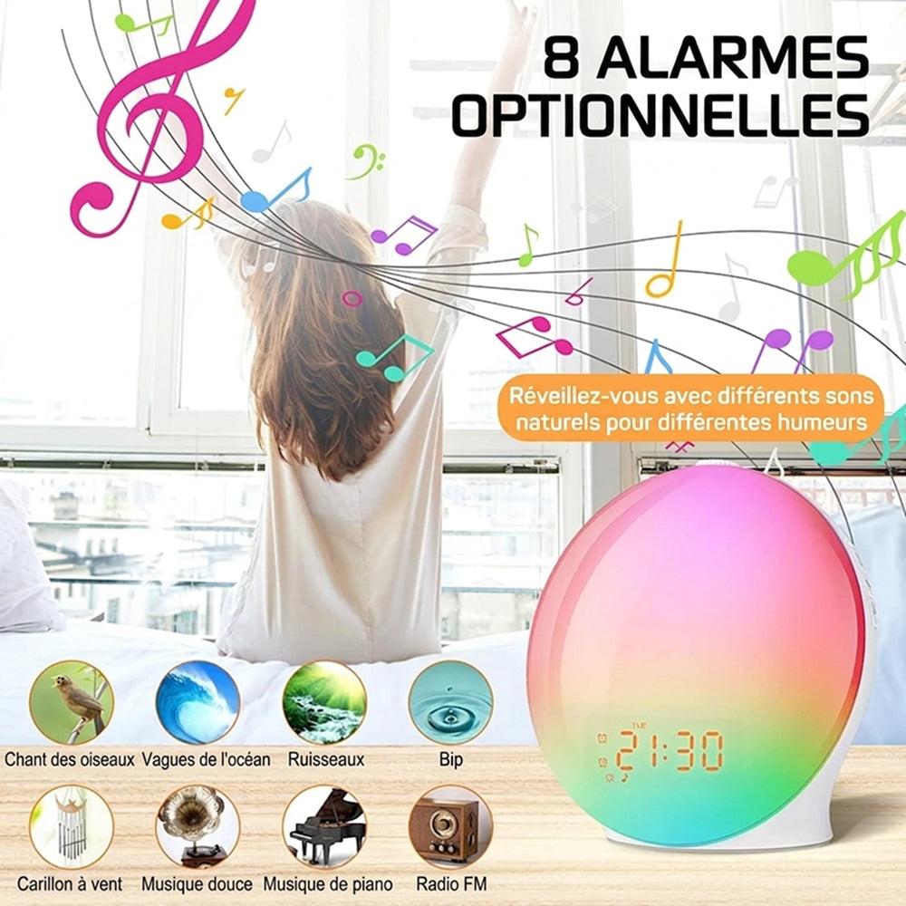 SerenBric Réveil Simulateur d'Aube avec Radio FM & Lumière d'Ambiance