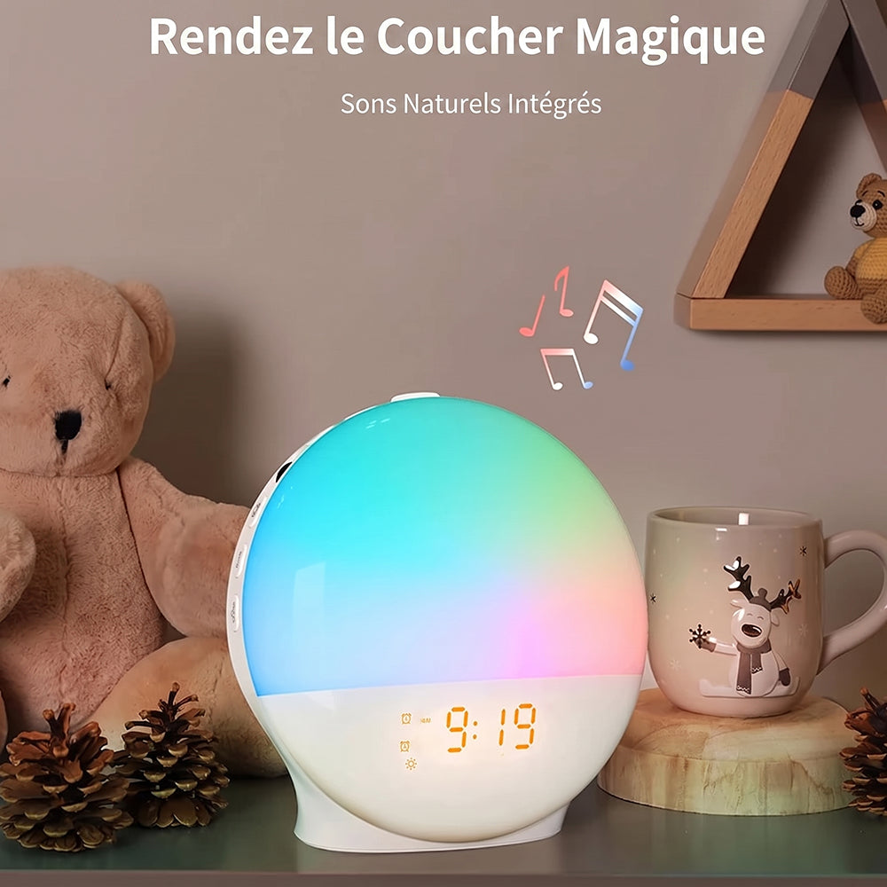 SerenBric Réveil Simulateur d'Aube avec Radio FM & Lumière d'Ambiance