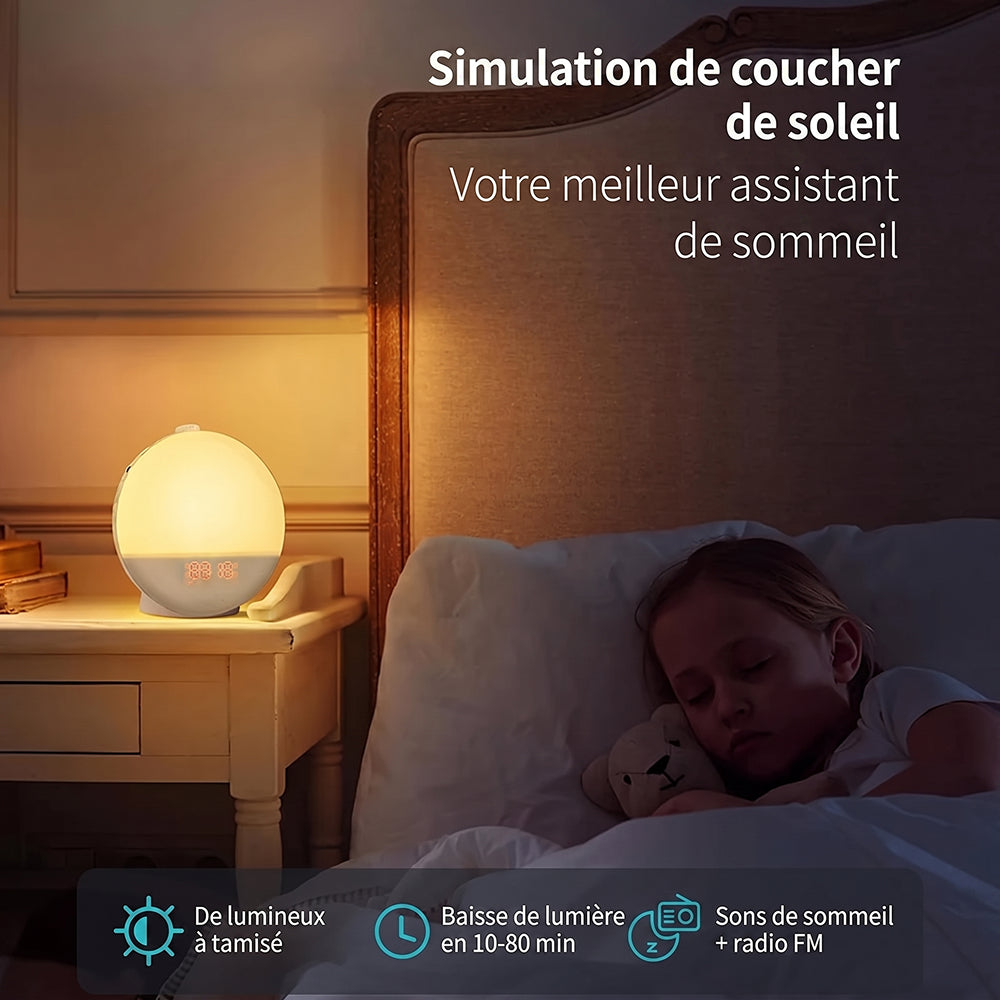 SerenBric Réveil Simulateur d'Aube avec Radio FM & Lumière d'Ambiance