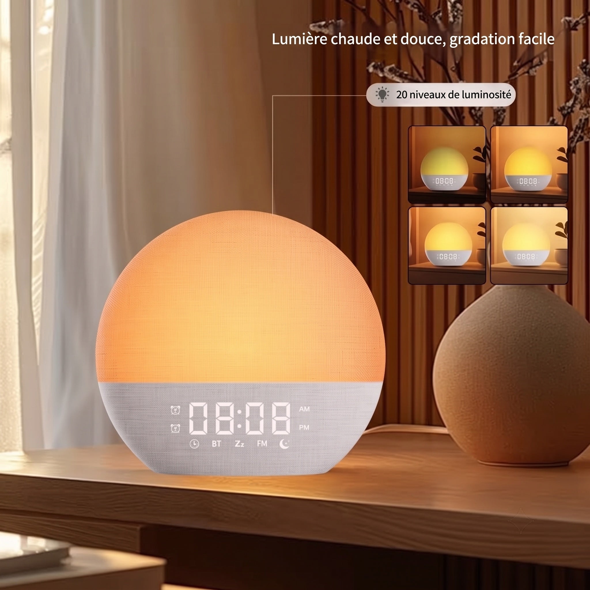 Réveil Lumineux TimeResdy | Alarme & Bruit Blanc