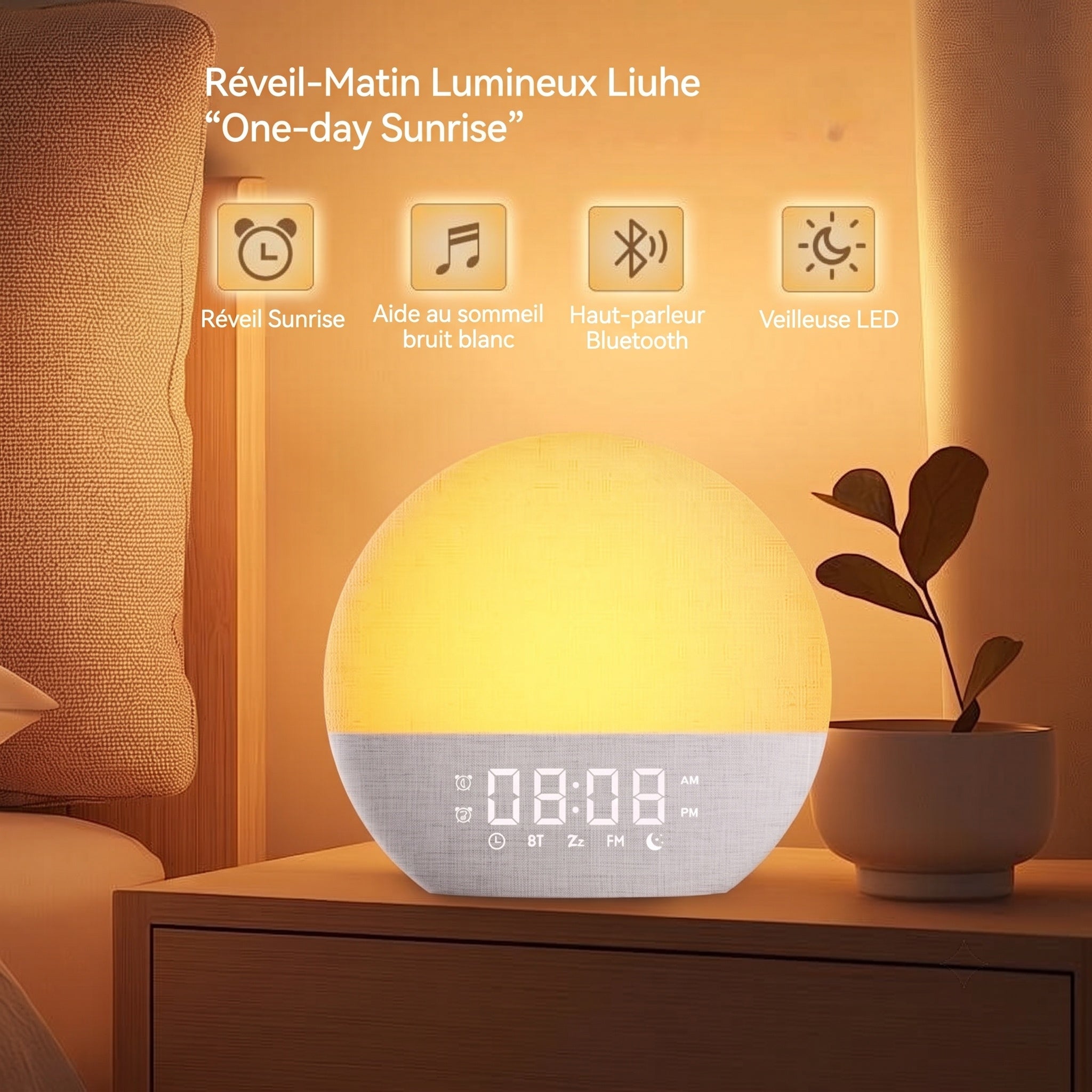 Réveil Lumineux TimeResdy | Alarme & Bruit Blanc