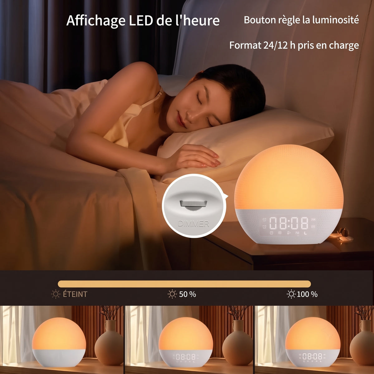 Réveil Lumineux TimeResdy | Alarme & Bruit Blanc