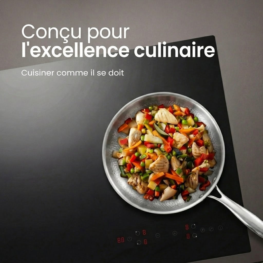 Poêle TitaKixi en Titane 100% Pur - Antiadhésive Naturelle, Sans Revêtement Chimique (Sans PFAS/PFOA), Compatible Induction et Gaz, Garantie à Vie