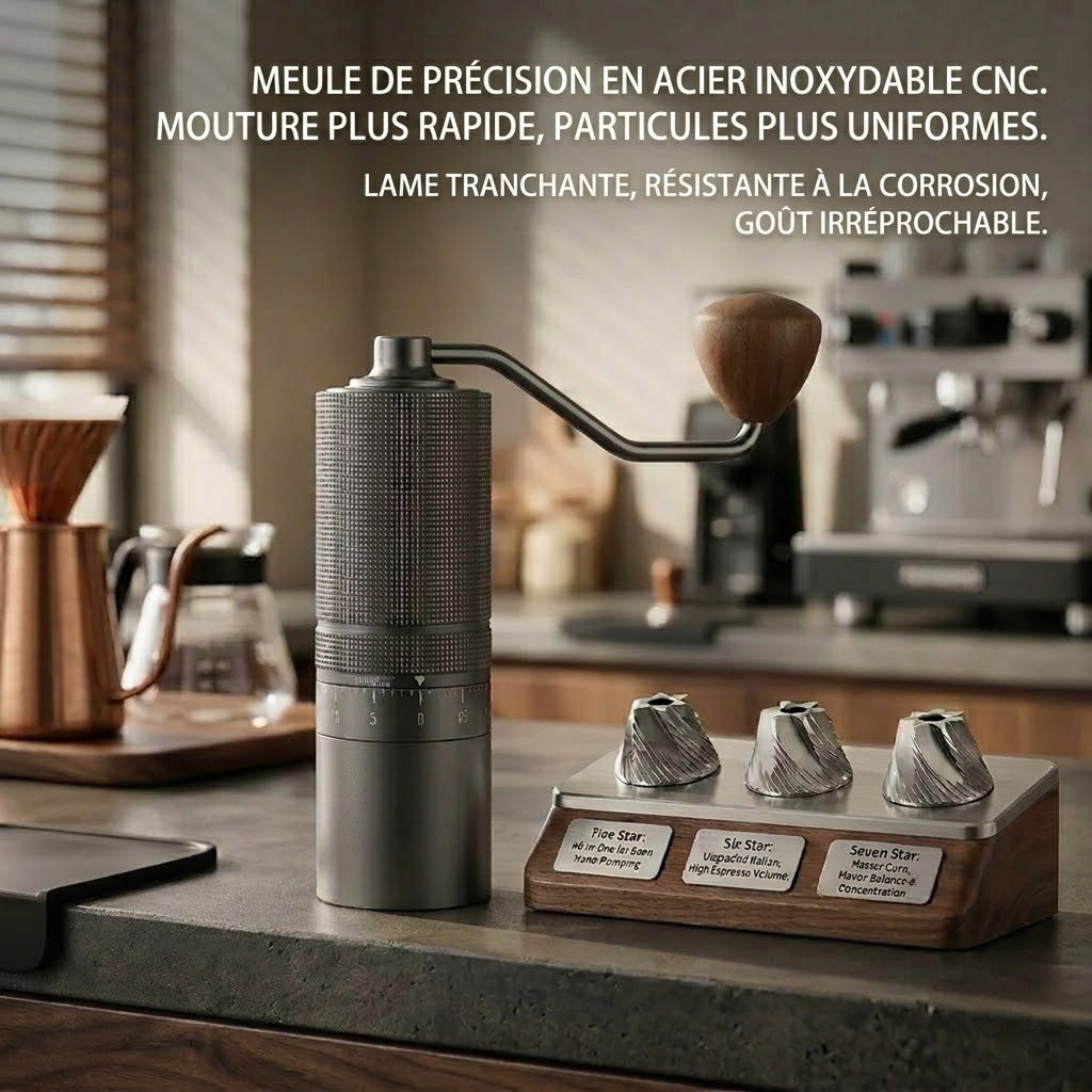 Moulin À Café Manuel TurnCafi Haute Précision Inox