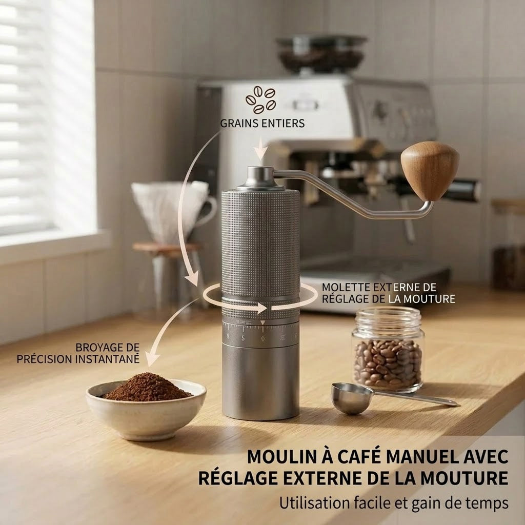 Moulin À Café Manuel TurnCafi Haute Précision Inox