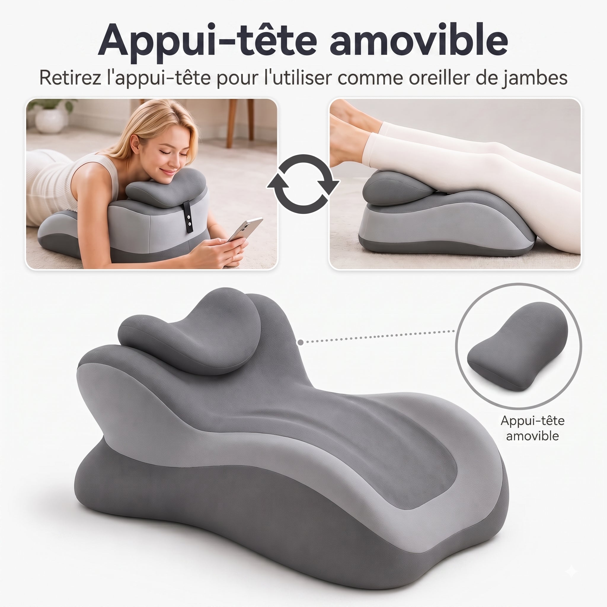 Coussin de Lecture VaelisFen en Mousse à Mémoire de Forme
