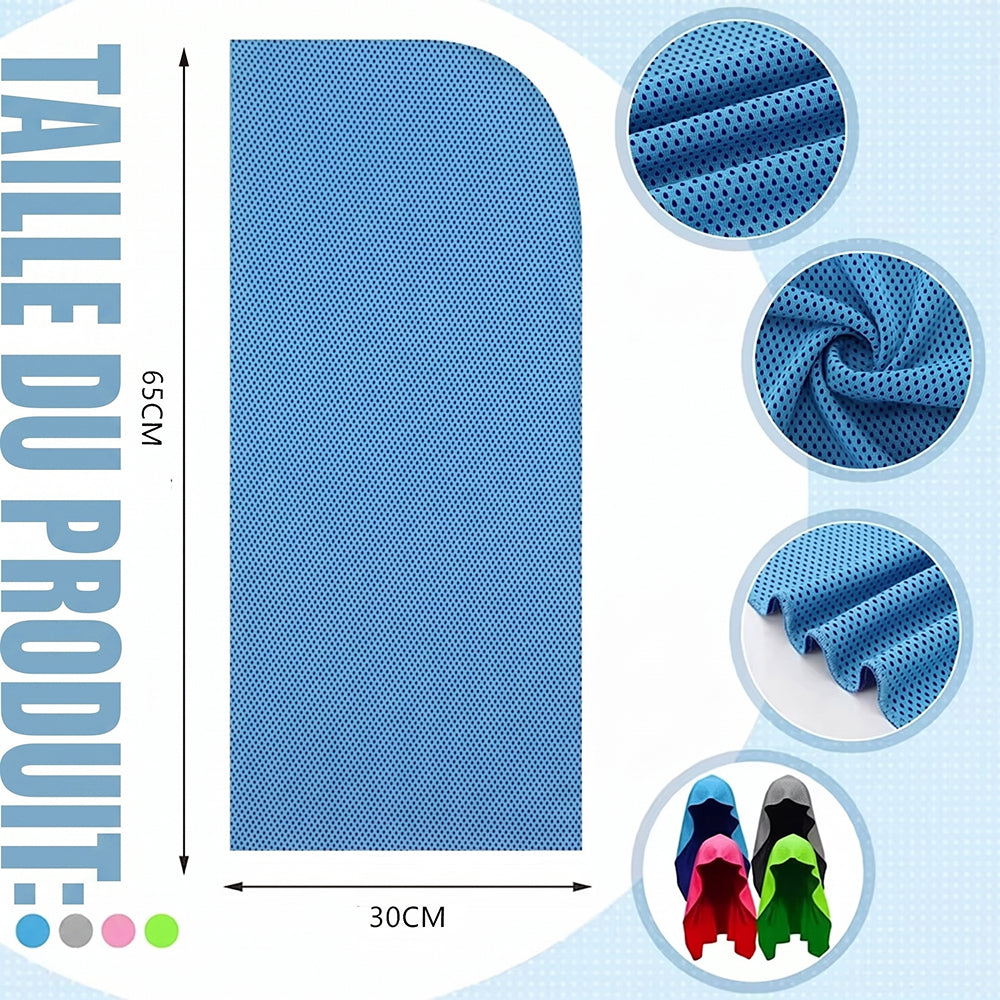 Serviette Rafraîchissante de 56°C à 16°C 0,1kg Légère Protection UV 40+ Vélouron