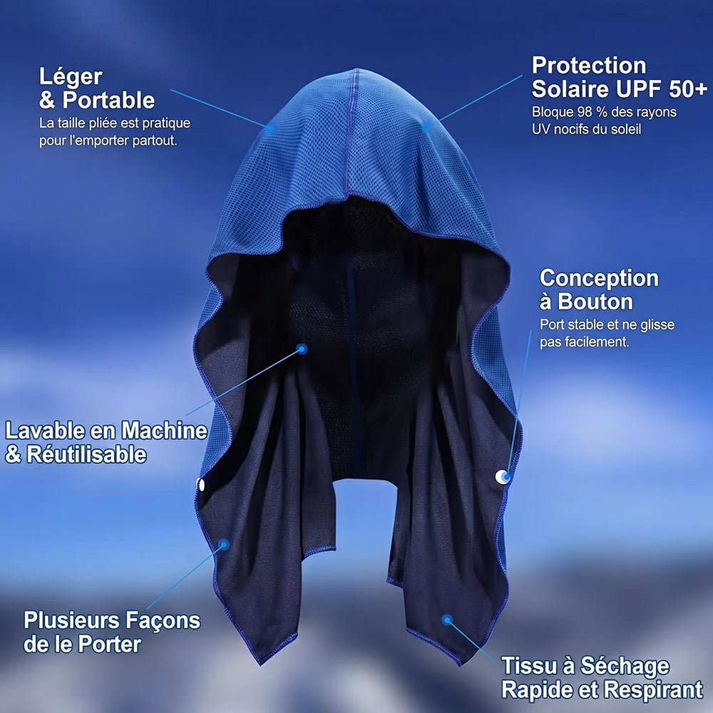 Serviette Rafraîchissante de 56°C à 16°C 0,1kg Légère Protection UV 40+ Vélouron