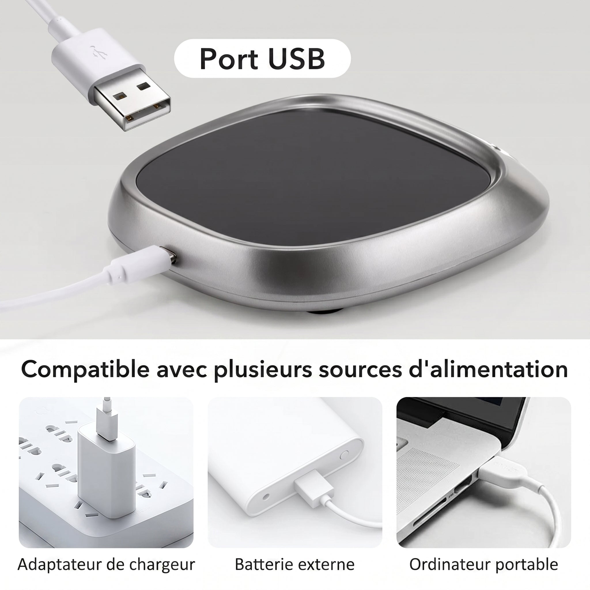 WarimCovi Chauffe Tasse Électrique USB 3 Températures
