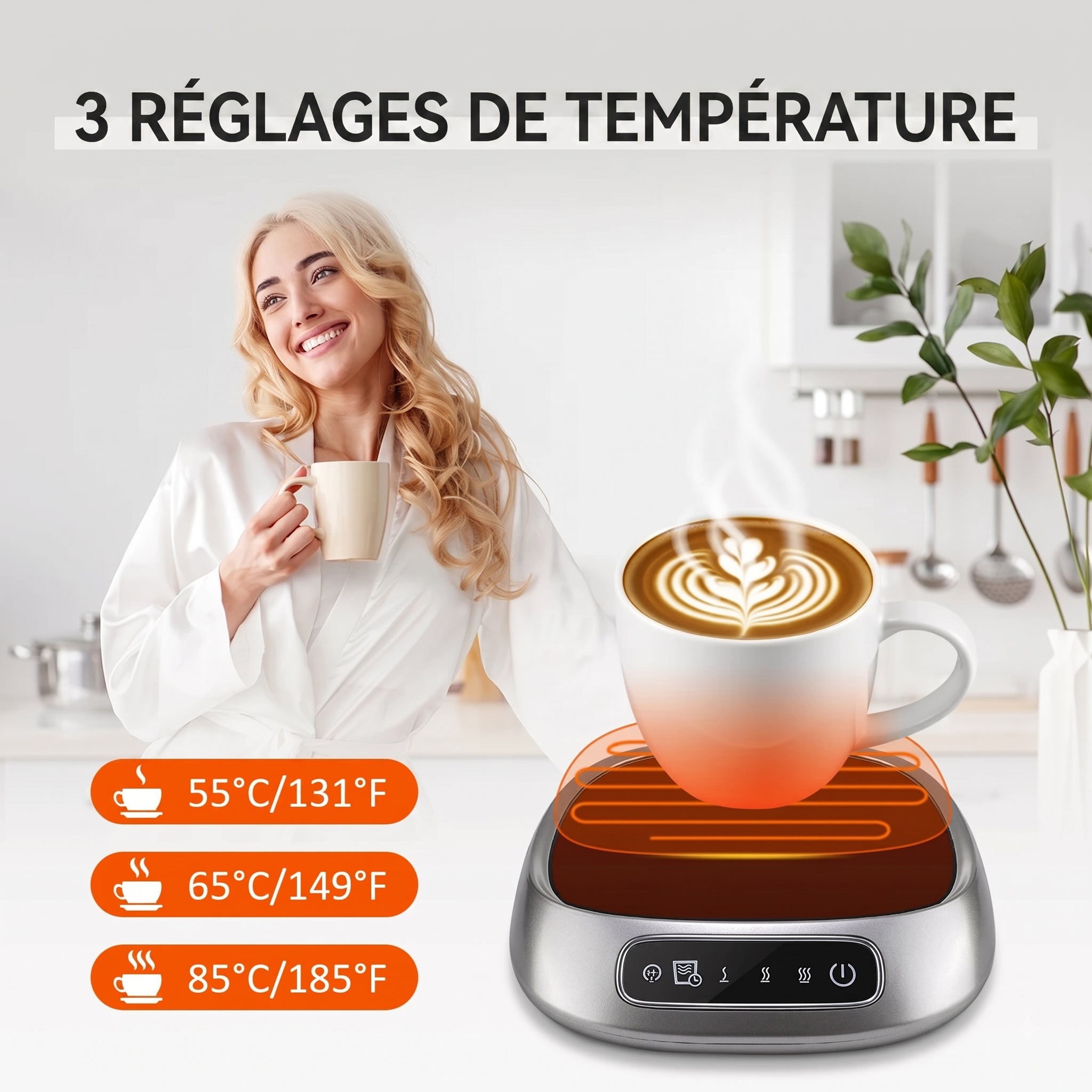 WarimCovi Chauffe Tasse Électrique USB 3 Températures